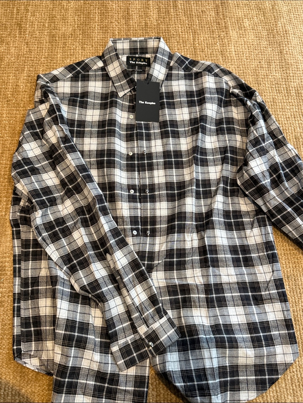 The Kooples Black & White Plaid Button-Down Shirt